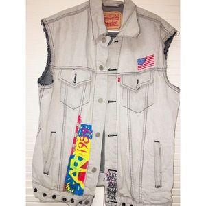 Levi’s Jean Vest American Flag Denim Levi Vest